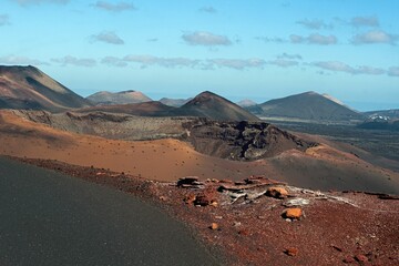 The interior from the  Timanfaya Nationalpark, 51 km² size on the Canary Island Lanzarote.