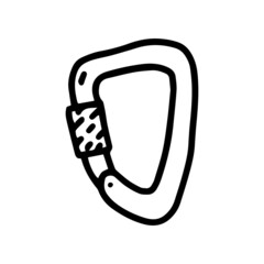 triangle carabiner line vector doodle simple icon