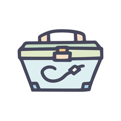 tackle box color vector doodle simple icon