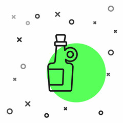 Black line Alcohol drink Rum bottle icon isolated on white background. Vector