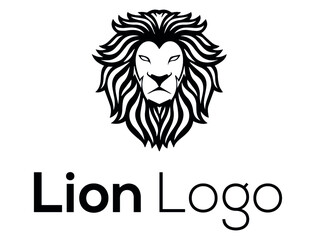 Minimalistic flat  sketched lion logo design 