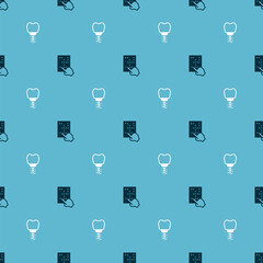 Set Braille and Dental implant on seamless pattern. Vector