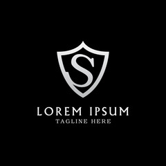 Naklejka premium luxury initial S shield company logo template vector