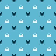 Set Electric razor blade and Human hair follicle on seamless pattern. Vector