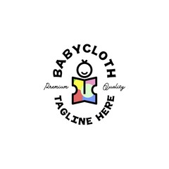 Fototapeta premium colorful baby cloth logo icon vector template
