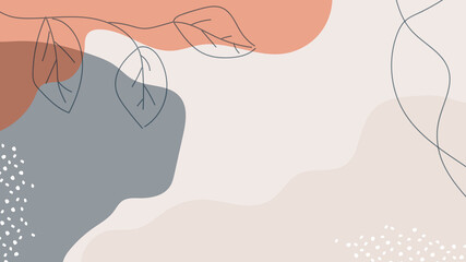 Abstract backgrounds with organic shapes and hand draw line in pastel colors. Modern design template with space for text. Minimal stylish cover for branding design. Vector illustration
