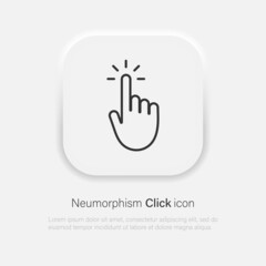 Click hand vector icon in trendy neumorphism style. Vector EPS 10