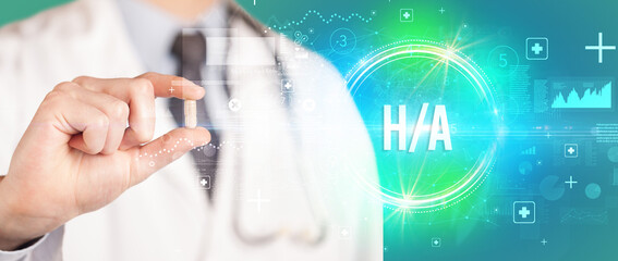 Fototapeta premium Close-up of a doctor giving you a pill concept