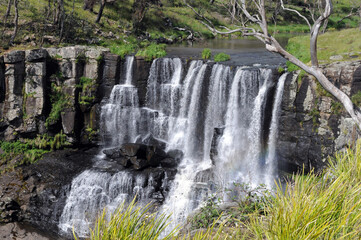 The upper section of Ebor Falls on the Waterfall Way in New South Wales, Australia