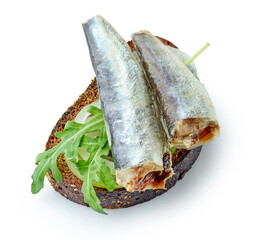 canned sardine on bread slice