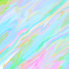 Abstract holographic backdrop with bright multicolored watercolor mixing together