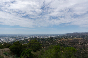 Fototapeta na wymiar Aerial view of Los Angeles in California seen from observatory