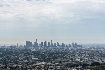 Fototapeta na wymiar Aerial view of Los Angeles in California seen from observatory