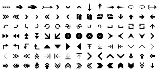 Fototapeta na wymiar Arrow icons set. Arrow collection. Simple arrow big set. Vector illustration of arrow icons set.
