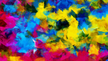 Colorful Abstract Background Painting on Canvas with Strokes. Modern Cover Design Texture.