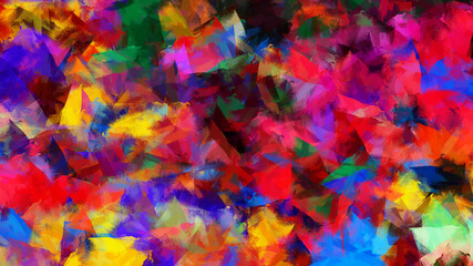 Fototapeta na wymiar Colorful Abstract Background Painting on Canvas with Strokes. Modern Cover Design Texture.