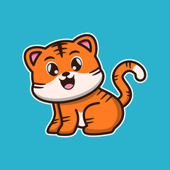 cute tiger . cute animal illustration
