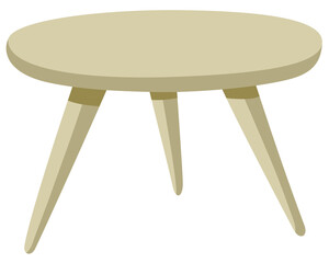 Minimalistic cartoon scandinavian wooden coffee table with three legs - 470372328