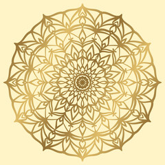gradient gold mandala circular design round arabesque decoration