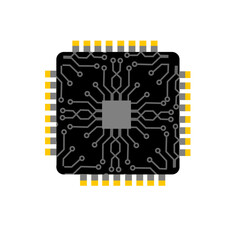 Digital transistors chips illustration 