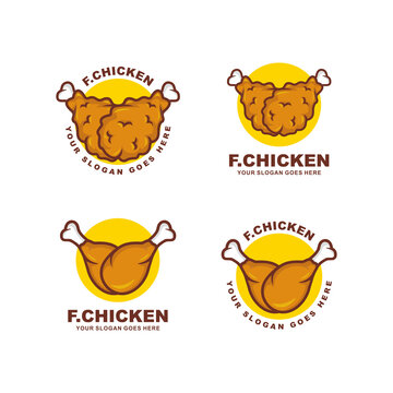 Fried chicken logo set
