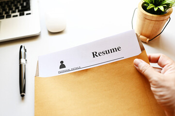 resume on table Office Business