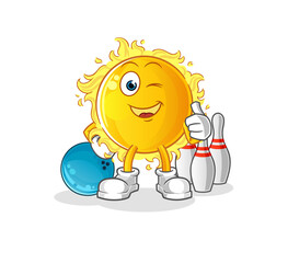Fototapeta premium sun play bowling illustration. character vector