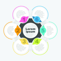 Infographic Colorful Abstract Design on grey background. for use business plan. step process.