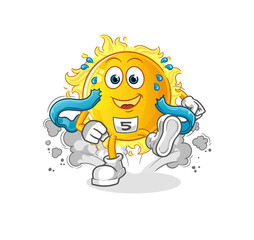 sun runner character. cartoon mascot vector