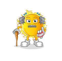 sun white haired old man. character vector