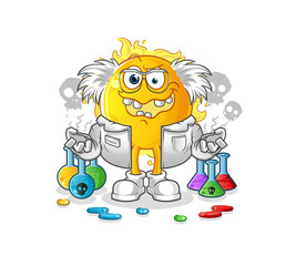 sun mad scientist illustration. character vector