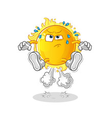 sun fart jumping illustration. character vector