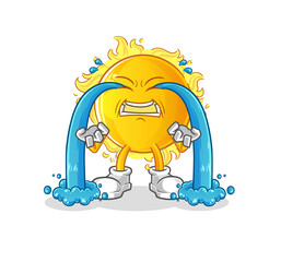 sun crying illustration. character vector