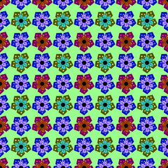 Fototapeta premium Multicolored traditional floral repeat pattern