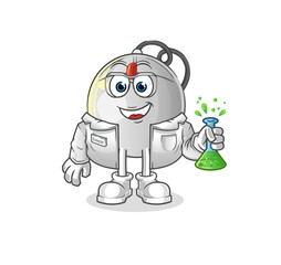 computer mouse scientist character. cartoon mascot vector