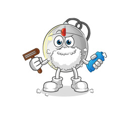 computer mouse shave facial hair vector. cartoon character