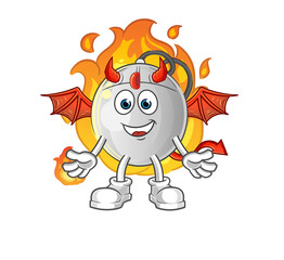 computer mouse demon with wings character. cartoon mascot vector