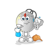 computer mouse cleaner vector. cartoon character
