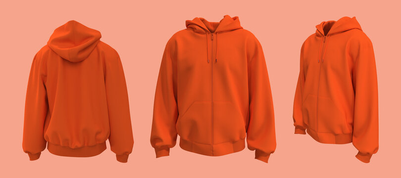 Orange hoodie template sales