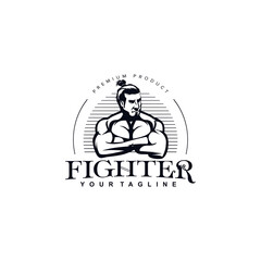 Martial Arts Logo Design Vector Illustration Template Idea