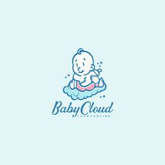 Little Baby Logo Design Vector Illustration Template Idea