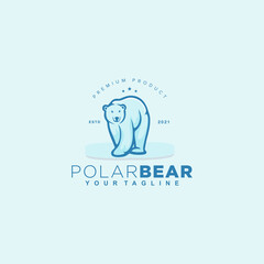 Polar Bear Logo Design Vector Illustration Template Idea