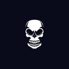 silhouette Face Skull logo vector design template inspiration idea