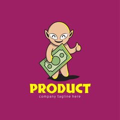 Child money oriented mascot