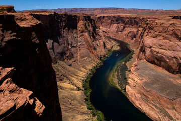 Panoramic view of the Grand Canyon. Summer holiday concept. Colorado River.