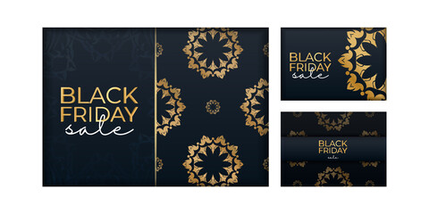 Obraz na płótnie Canvas Black friday sale banner on golden luxury background, vector illustration