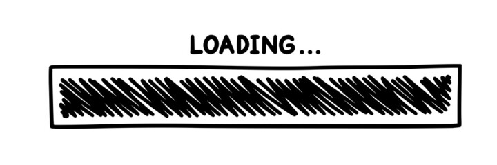 Fototapeta premium Progress loading bar. Infographics design element with status of completion. Hand drawn vector illustration isolated in white background