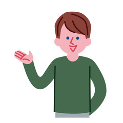 案内をしている男性のイラスト