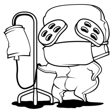baby surgeon with iv drip clip art preview