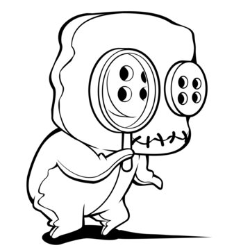 recommend clip art: Funny doll cartoon coloring